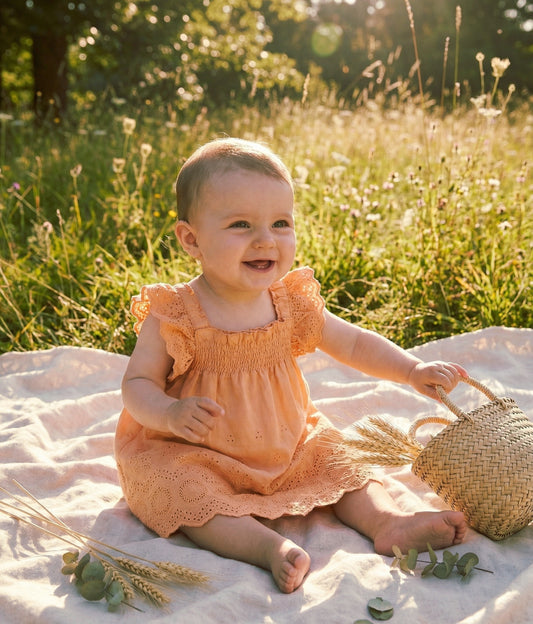 Emily Broderie Anglaise Dress – coral