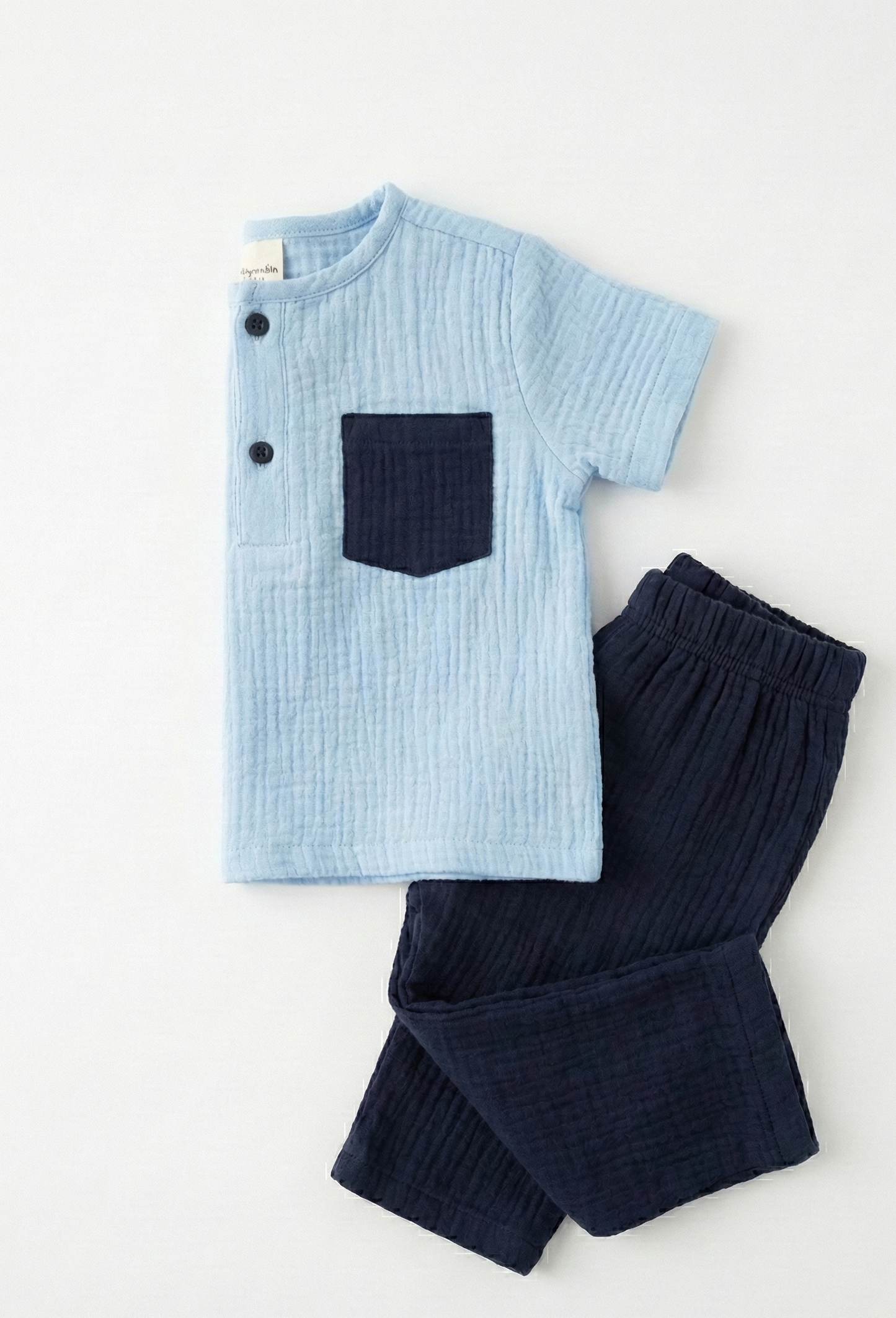 Organic Muslin Cotton 2-Piece Set for Baby Boys (6-24months)