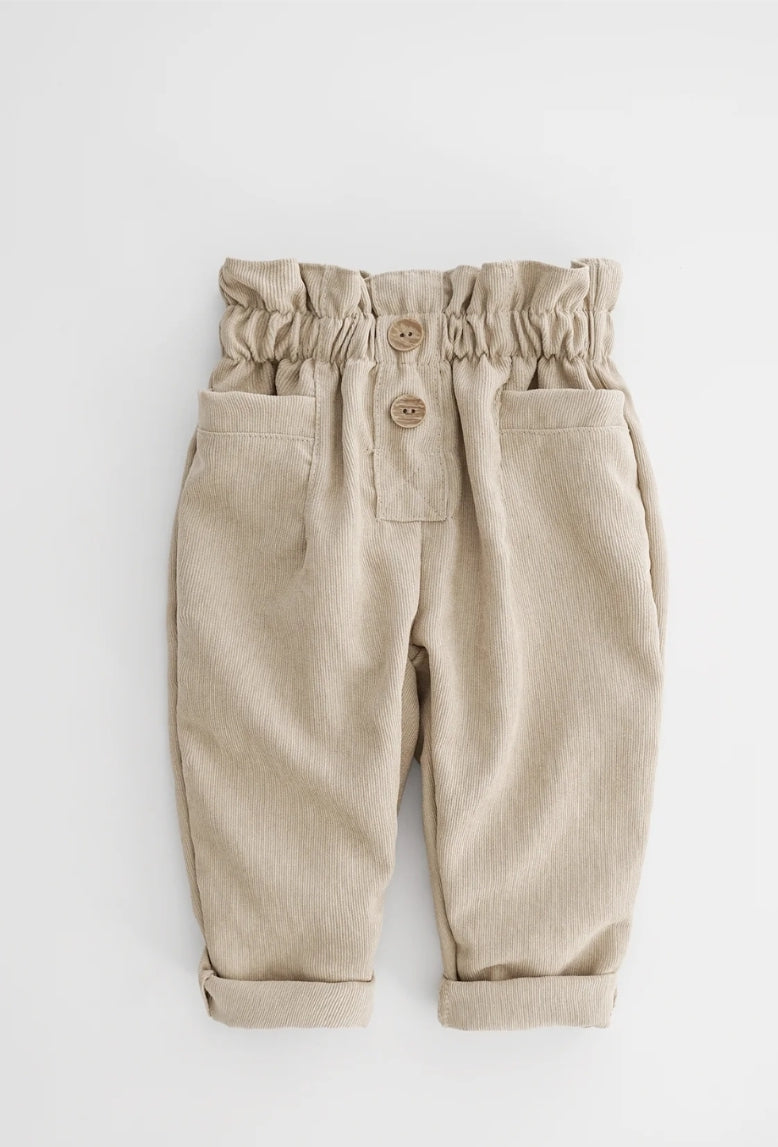 Organic Little One Kids Paperbag Corduroy Trousers