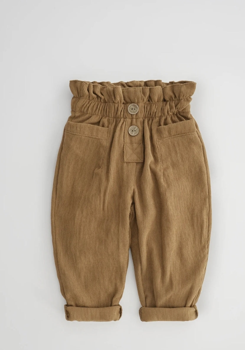 Organic Little One Kids Paperbag Corduroy Trousers
